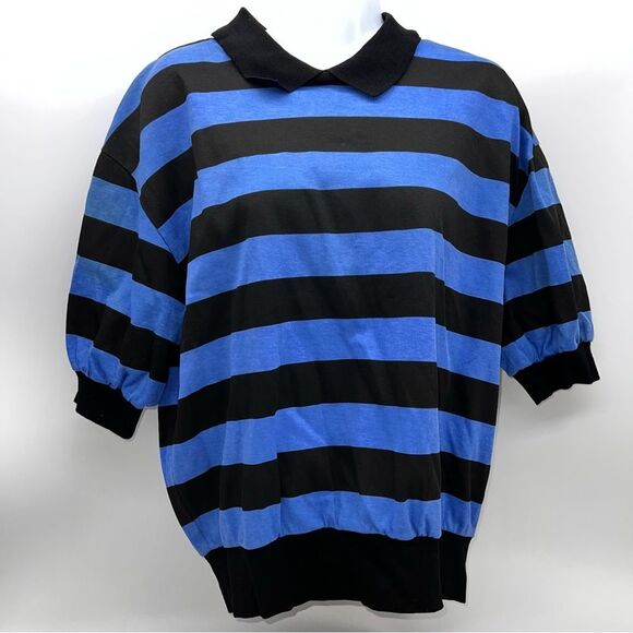 Gucci Tops - Gucci 100% Cotton Printed Striped Short Sleeve Polo Shirt w/Buttons at the Back